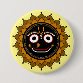 Heer Jagannath Devotional - Hare Krishna Ronde Button 7,6 Cm