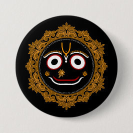 Heer Jagannath Devotional - Hare Krishna Ronde Button 7,6 Cm