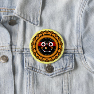 Heer Jagannath Devotional - Hare Krishna Ronde Button 7,6 Cm