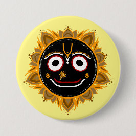 Heer Jagannath Devotional - Hare Krishna Ronde Button 7,6 Cm