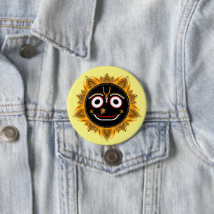 Heer Jagannath Devotional - Hare Krishna Ronde Button 7,6 Cm