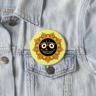 Heer Jagannath Devotioneel - Hare Krishna Ronde Button 7,6 Cm