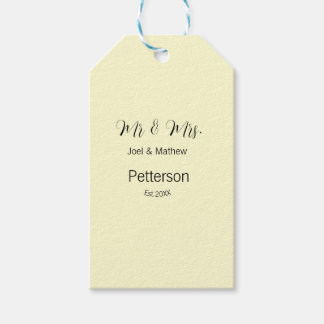 heer & mevrouw naam est jaar huwelijks koppel eenv cadeaulabel