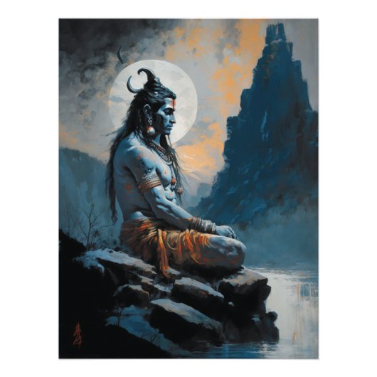 Heer shiva mediteren, housewarming, geschenk, idee foto afdruk (Voorkant)