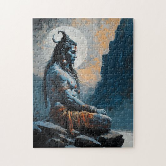 Heer shiva mediteren, housewarming, geschenk, idee legpuzzel (Verticaal)