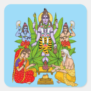Heer Shiva Vierkante Sticker