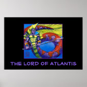 Heer van Atlantis op zwarte afdruk Poster (Voorkant)