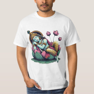 Heer Vishnu Rust op de Lotus: Symbool van Kosmisch T-shirt