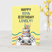 Heerlijk blauw & geel gamer controller verjaardag kaart (Gele Bloem)