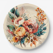 Heerlijk boho herfst boeket papieren bordje (Voorkant)