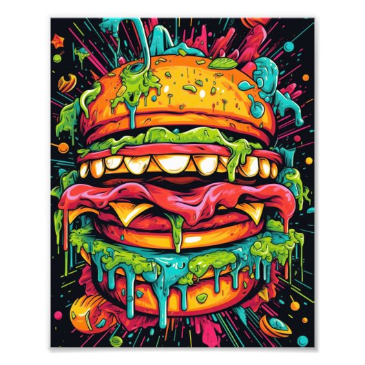 Heerlijk eng monster burger foto afdruk (Voorkant)