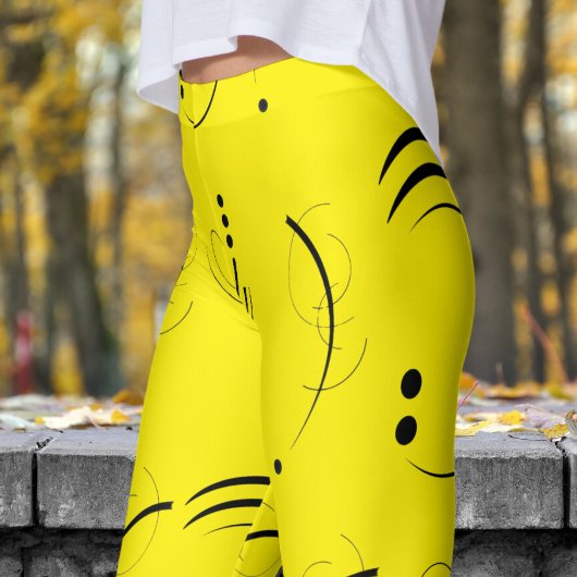 Heerlijk geel Abstract puntpatroon Leggings