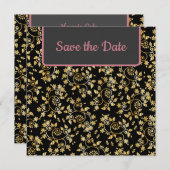 Heerlijk Goud Bloemen Save The Date (Voorkant / Achterkant)