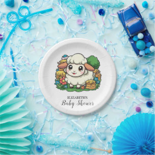 Heerlijk grillig schaap Baby shower Papieren Bordje