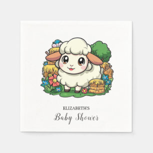 Heerlijk grillig schaap Baby shower Servet