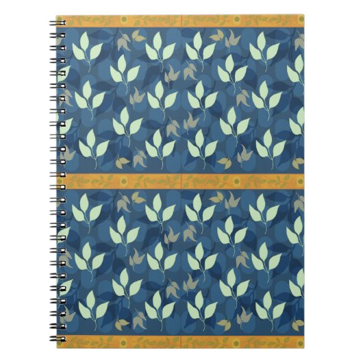 Heerlijk groen en blauw blad patroon notitieboek (Voorkant)