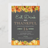 Heerlijk Herfst gebladerte Thanksgiving diner Kaart (Voorkant)