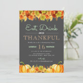 Heerlijk Herfst gebladerte Thanksgiving diner Kaart (Staand voorkant)