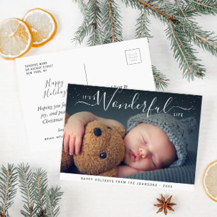 heerlijk leven Modern handschrift Kerstmis Briefkaart