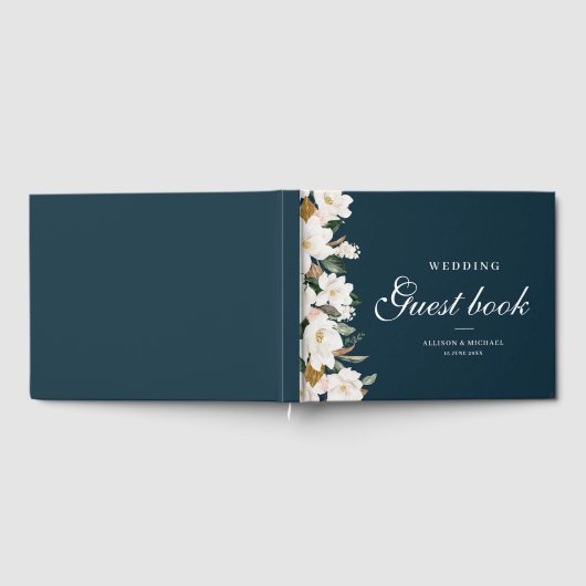 Heerlijk Magnolia Bloemen Bruiloft Gastenboek (Volledig)