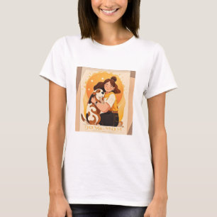 Heerlijk meisje en hond knuffel t-shirt
