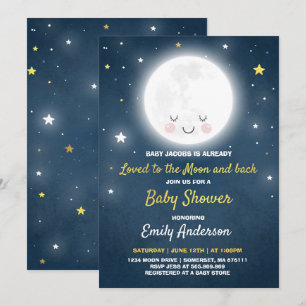 Heerlijk naar de maan en terug Baby shower Kaart