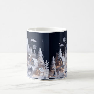Heerlijk papier Art Style Winter Wildlife Scene Koffiemok