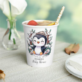 Heerlijk  Penguin Baby shower Papieren Bekers