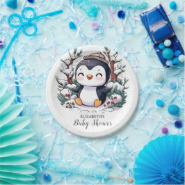 Heerlijk  Penguin Baby shower Papieren Bordje
