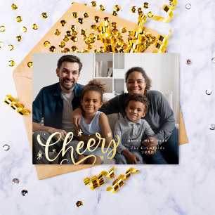 Heerlijk Proost Script Nieuwjaar Foto Folie Feestdagen Briefkaart