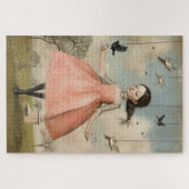 Heerlijk raar dansend meisje moeilijk legpuzzel (Horizontaal)