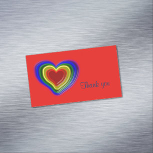 heerlijk regenbooghart magnetisch visitekaartje