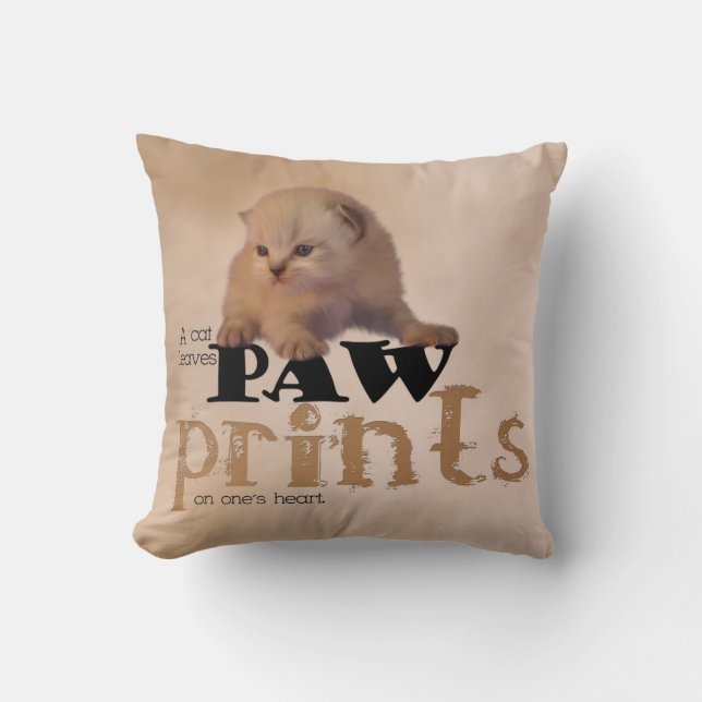 Heerlijk rood/wit kitten kussen (Voorkant)