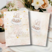 Heerlijk Schaap roze wolk stof sterren 1e Verjaard Kaart