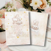 Heerlijk Schaap roze wolk stof sterren 1e Verjaard Kaart