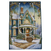 Heerlijk Victoriaans kerstfeest Medium Cadeauzakje (Achterkant)