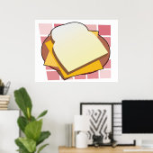 Heerlijke Cheese Sandwich Fun Food Poster (Thuiskantoor)
