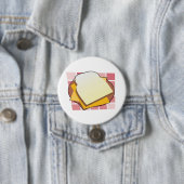 Heerlijke Cheese Sandwich Fun Food Ronde Button 7,6 Cm (In situ)