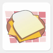 Heerlijke Cheese Sandwich Fun Food Vierkante Sticker (Voorkant)