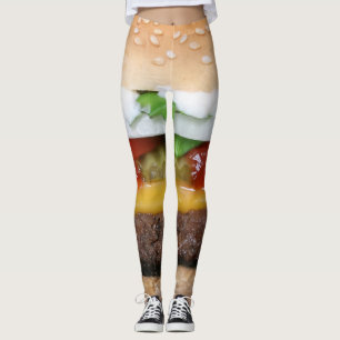 heerlijke cheeseburger met foto's op de foto leggings