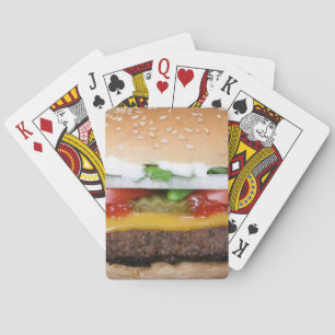 heerlijke cheeseburger met foto's op de foto speelkaarten
