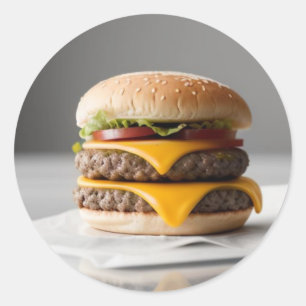 Heerlijke Cheeseburger op Weefsels Ronde Sticker