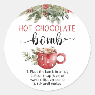 Heerlijke chocoladebom waterverf ronde sticker