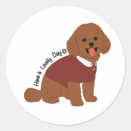 Heerlijke dag hond ronde sticker