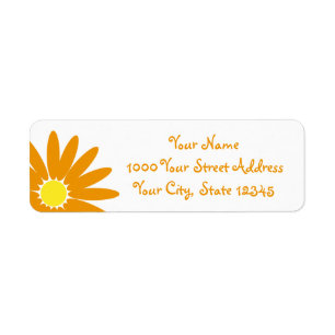 Heerlijke Daisy Sinaasappel Flower Etiket
