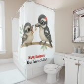 Heerlijke Downy Woodpecker Douchegordijn (In situ)