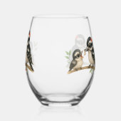 Heerlijke Downy Woodpecker Wijnglas Zonder Voet (Links)