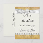 heerlijke  gouddamp aankondigingskaart (Voorkant / Achterkant)