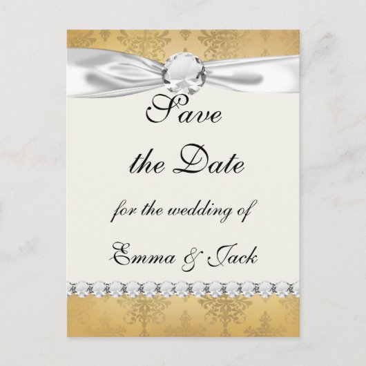 heerlijke  gouddamp aankondigingskaart (Voorkant)