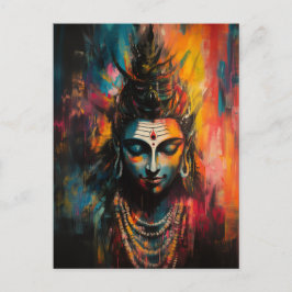 Heerlijke Heer Shiva Abstract Regenboog Kleur Spat Briefkaart